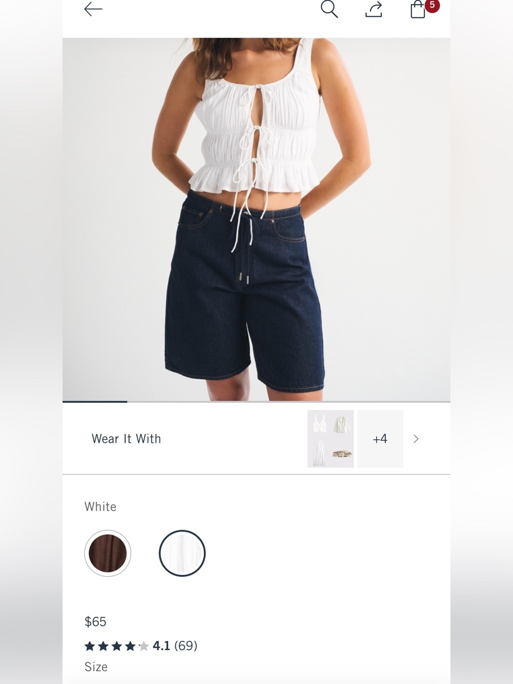 White Smocked Ruffle Tank Top - Picture 3 of 3